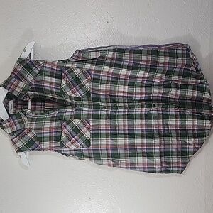 Steezyer plaid button down short sleeved top New Size S